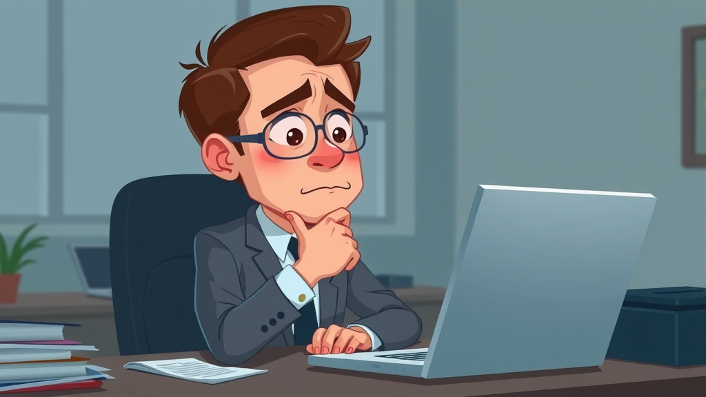 low energy at work - tired professional at desk with laptop